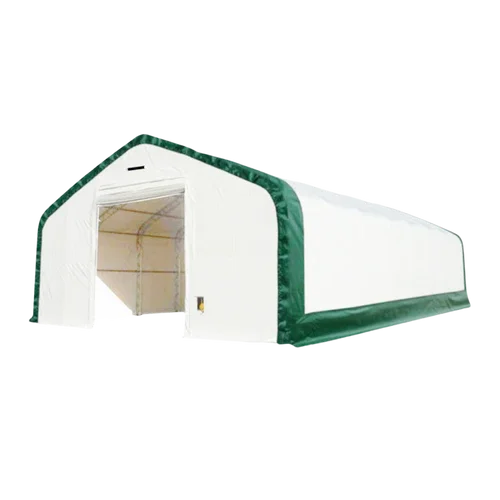 Reinforced storage hangar with double truss 20’x33’x16′
