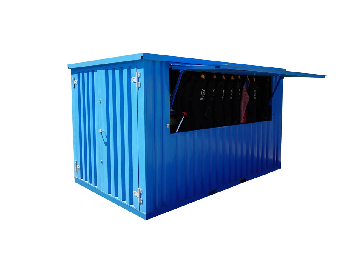 15-foot folding modular bar kiosk, gentian blue