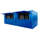 Kiosque-bar modulaire SYC 12 m² – acier galvanisé bleu Cielo – photo 1