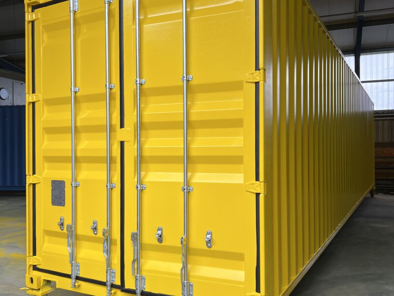 New 40-foot High Cube (HC) container – RAL 1021 yellow (one-trip)
