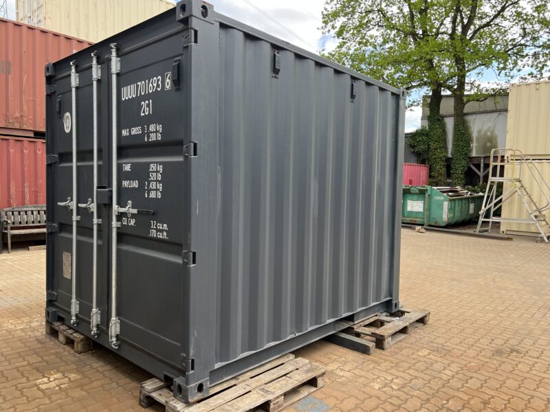 New 10ft shipping container – anthracite grey RAL 7016 (one trip)