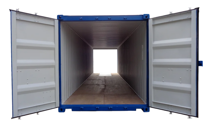 40ft double-door shipping container, one-trip, fully loaded