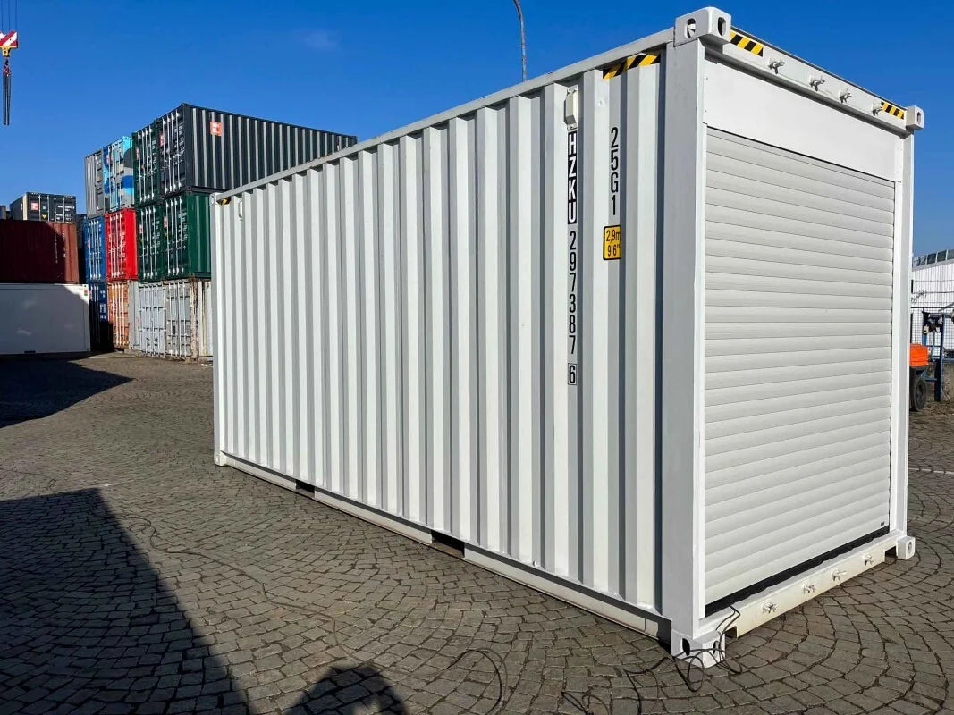 Conteneur de stockage 20 pieds High Cube avec porte de garage au bout