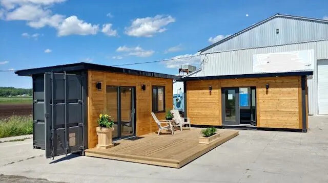 Module habitable Conteneur 16 m² avec design moderne et terrasse